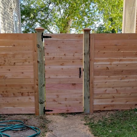 Horizontal cedar gate